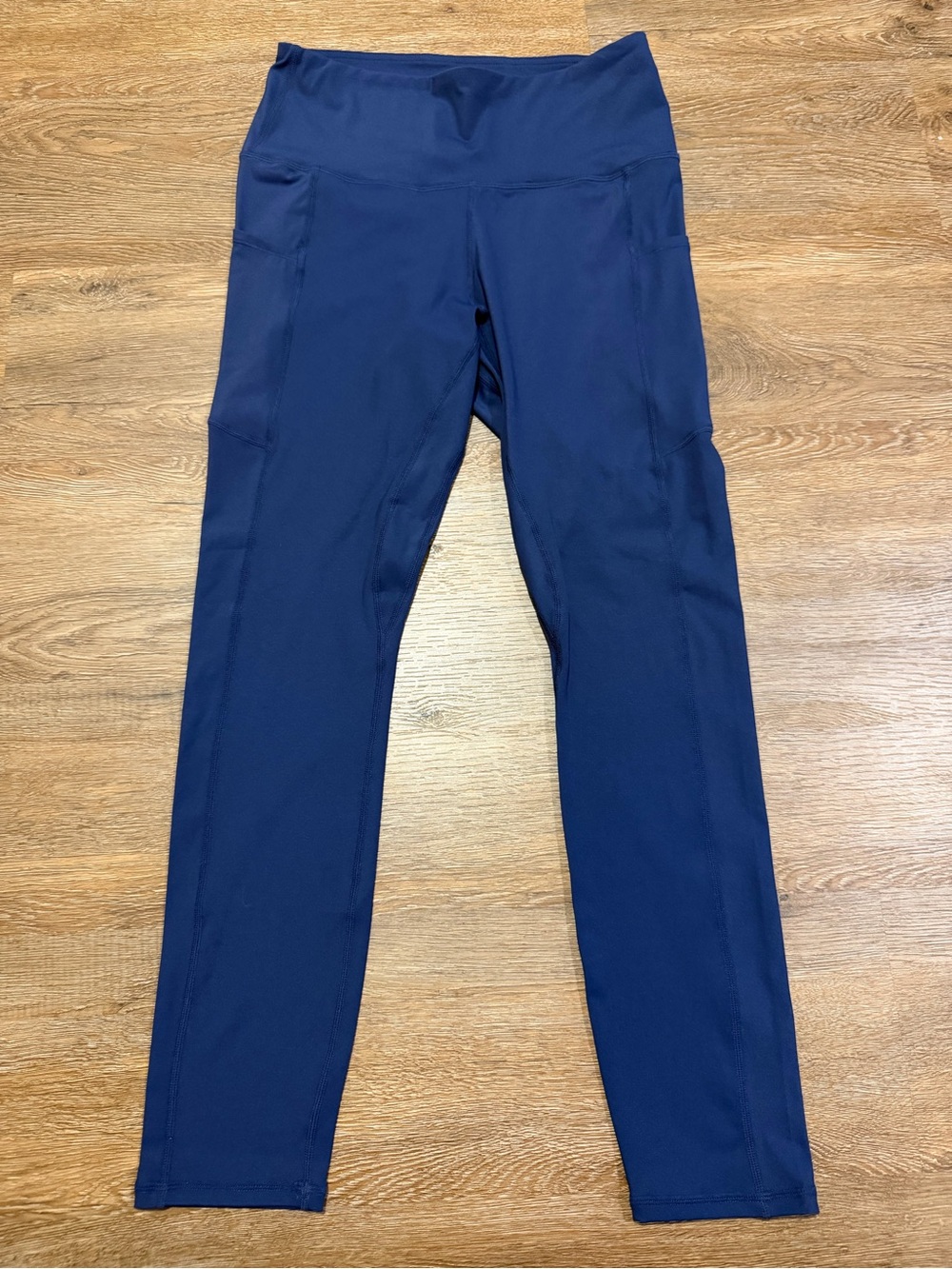 Letsfit High-Rise Performance Leggings Size L NWT Navy Blue Side Pockets - Picture 2 of 8